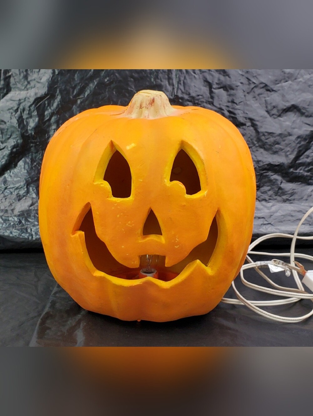 Trendmasters VTG 1993 Light Up Pumpkin Jack O Lantern Halloween Foam Mold - GUC